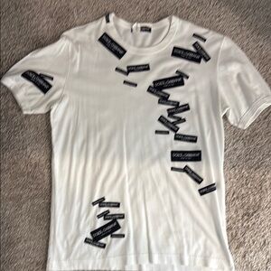 Dolce & Gabbana White Tee with Black Logo Accents